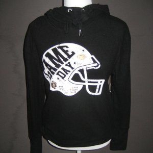 No Boundaries Black Fleece Football Game Day Pullover Size Small S NWT